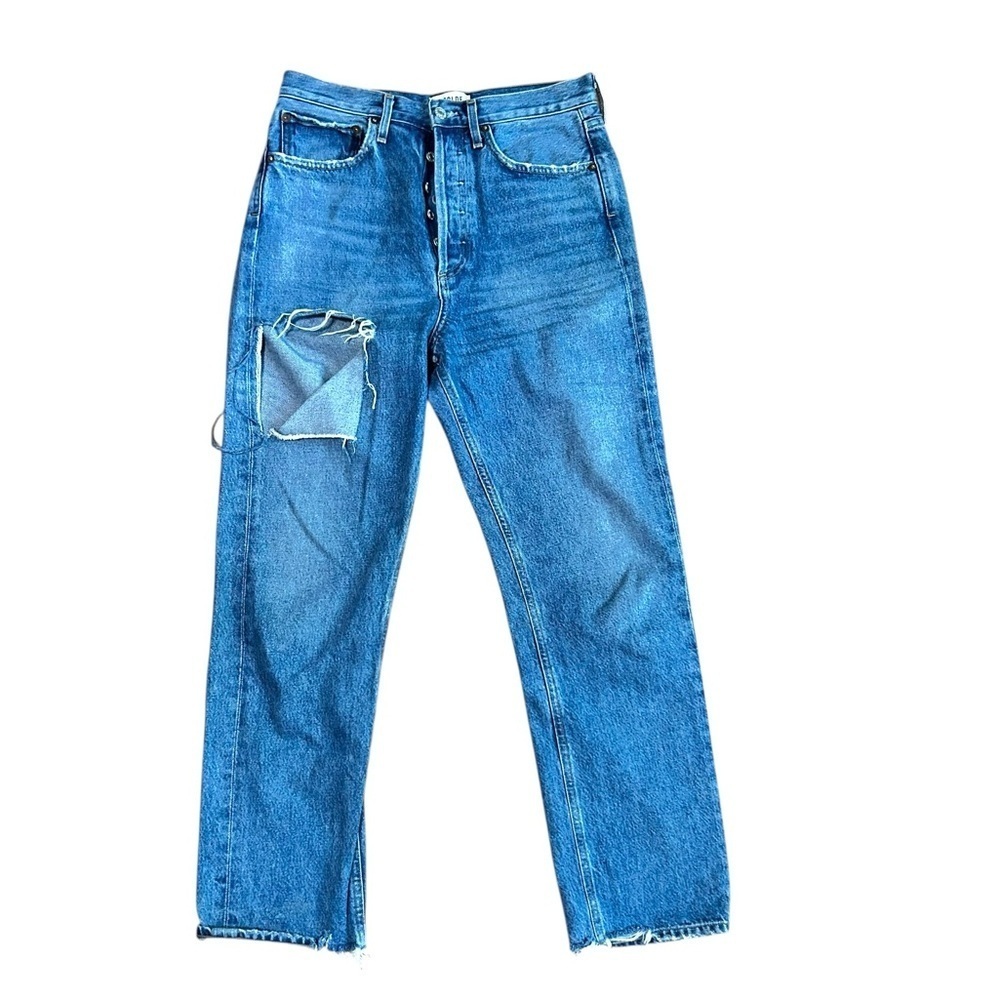 Agolde Womens 90s Loose Fit Jean Portal Button Fly High Rise Medium Wash Size 25